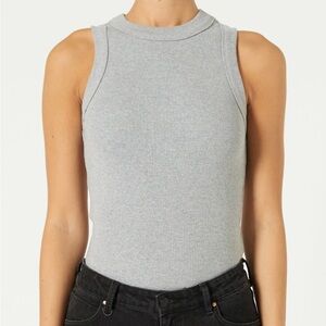 Neuw Light Gray Ribbed Top